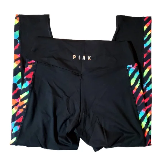 Victoria's Secret PINK Zebra Black Ombre Rainbow Tie Dye Sherpa Set - Picture 14 of 15